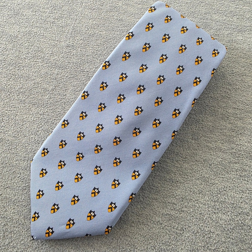 Vineyard Vines Princeton University Crest Silk Tie Light Blue Made in USA